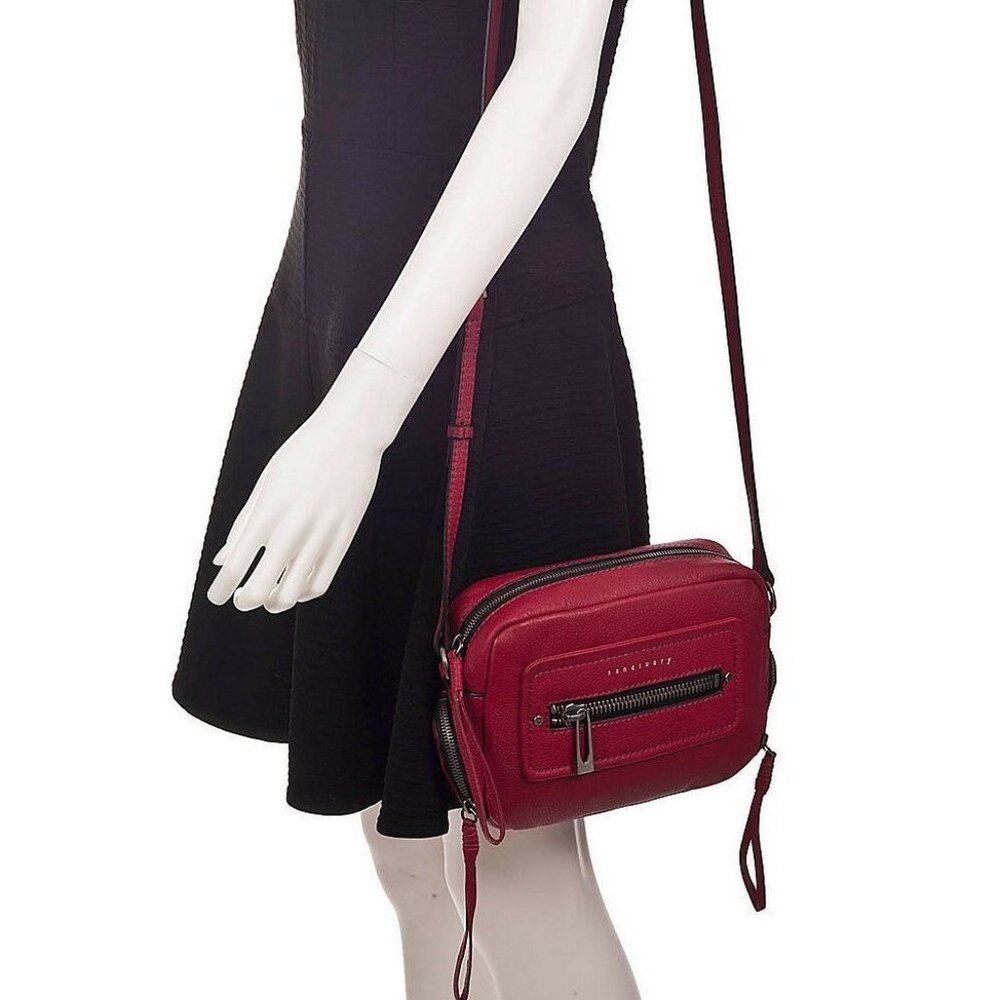 Sanctuary New BAG Leather Crossbody X-body Shoulder Handbag RED/Beet Women's